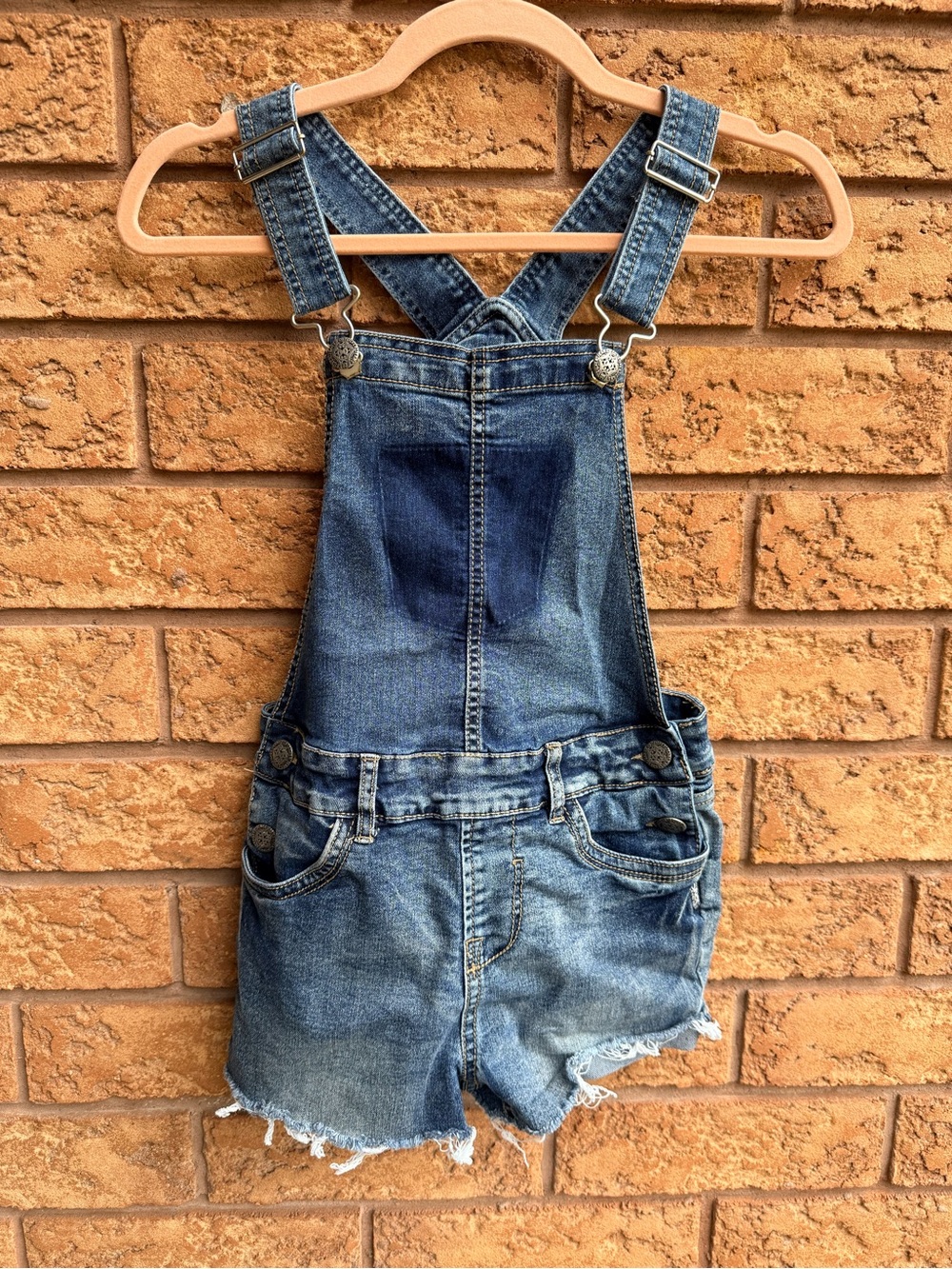 Silver Jeans "Nisha" Distressed Denim Shortalls